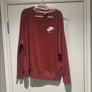 Nike Women's Burgundy Sweatshirt with White Logo